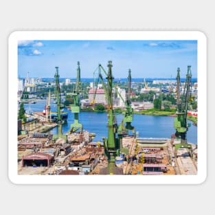 Cranes in Gdansk shipyard Sticker